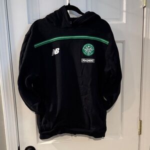 New Balance Black Hoodie with Green Stripe